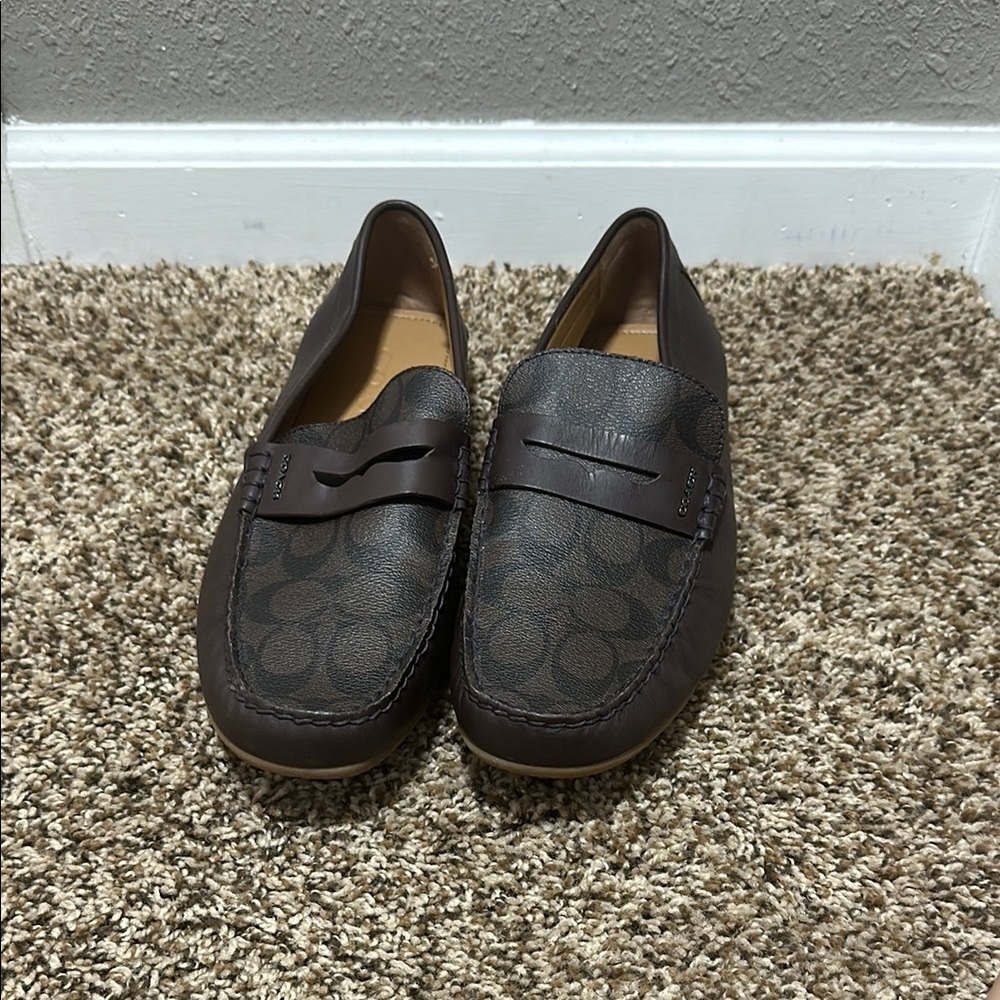 Coach Dark Brown Signature Loafers